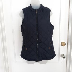 ALLEGRA K NAVY BLUE QUILTED VEST Size Medium